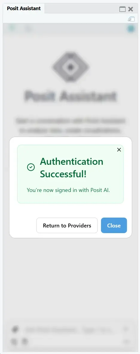 RStudio after successful Posit AI authorization